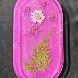 Resin Flower & Glitter Tray, Magenta