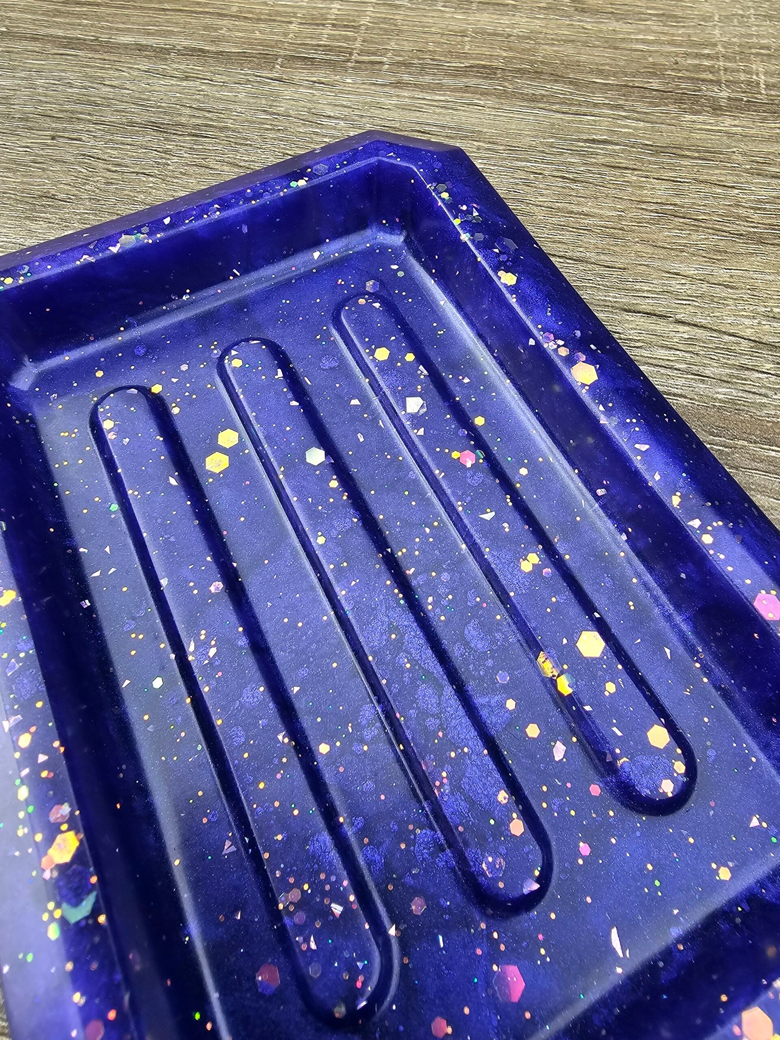 Resin Mica & Glitter Soap Tray, Dark Purple - Image 5